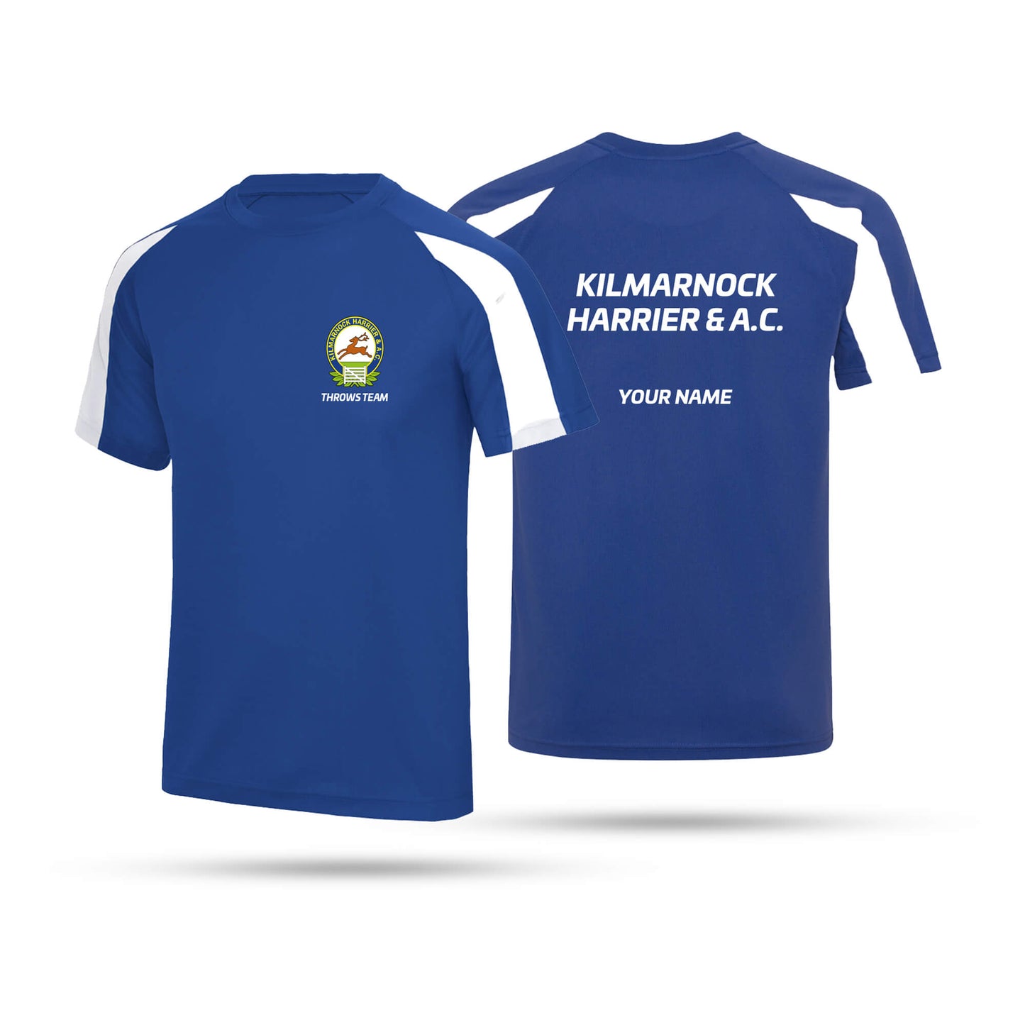 K Harrier Throws Team Adult Unisex Contrast Tech T-Shirt