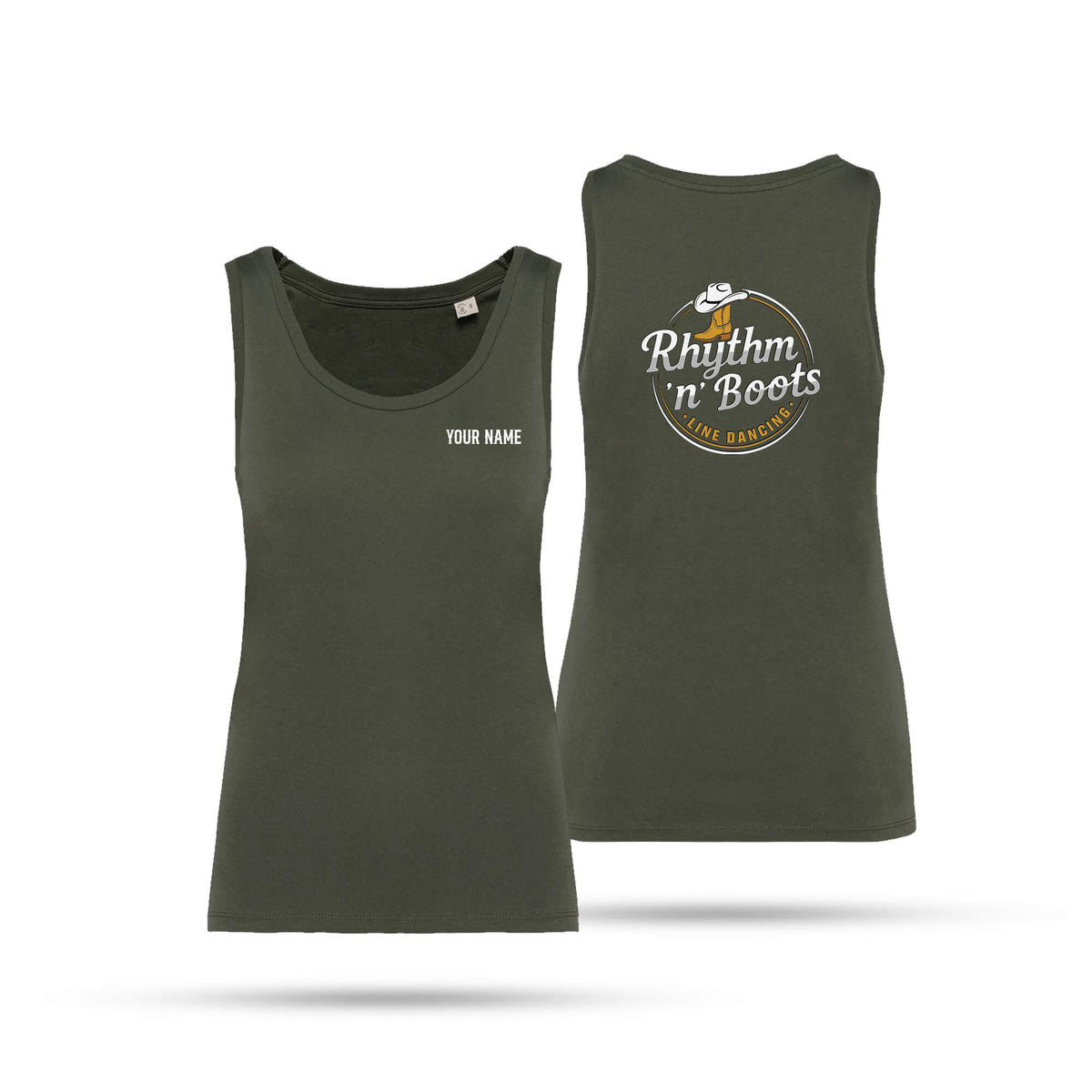 Rhythm n Boots New Collection Ladies Tank Top Back Logo