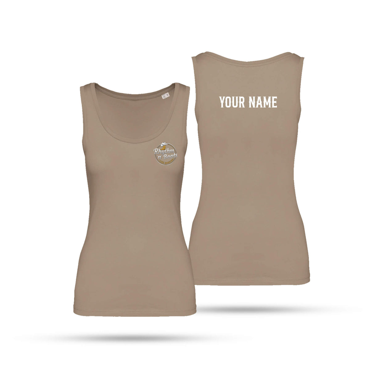 Rhythm n Boots Ladies Tank Top Chest Logo