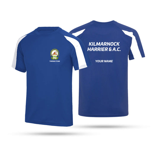 K Harrier Throws Team Adult Unisex Contrast Tech T-Shirt