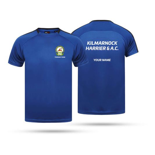K Harrier Throws Team Adult Unisex Contrast Team Tech T-Shirt
