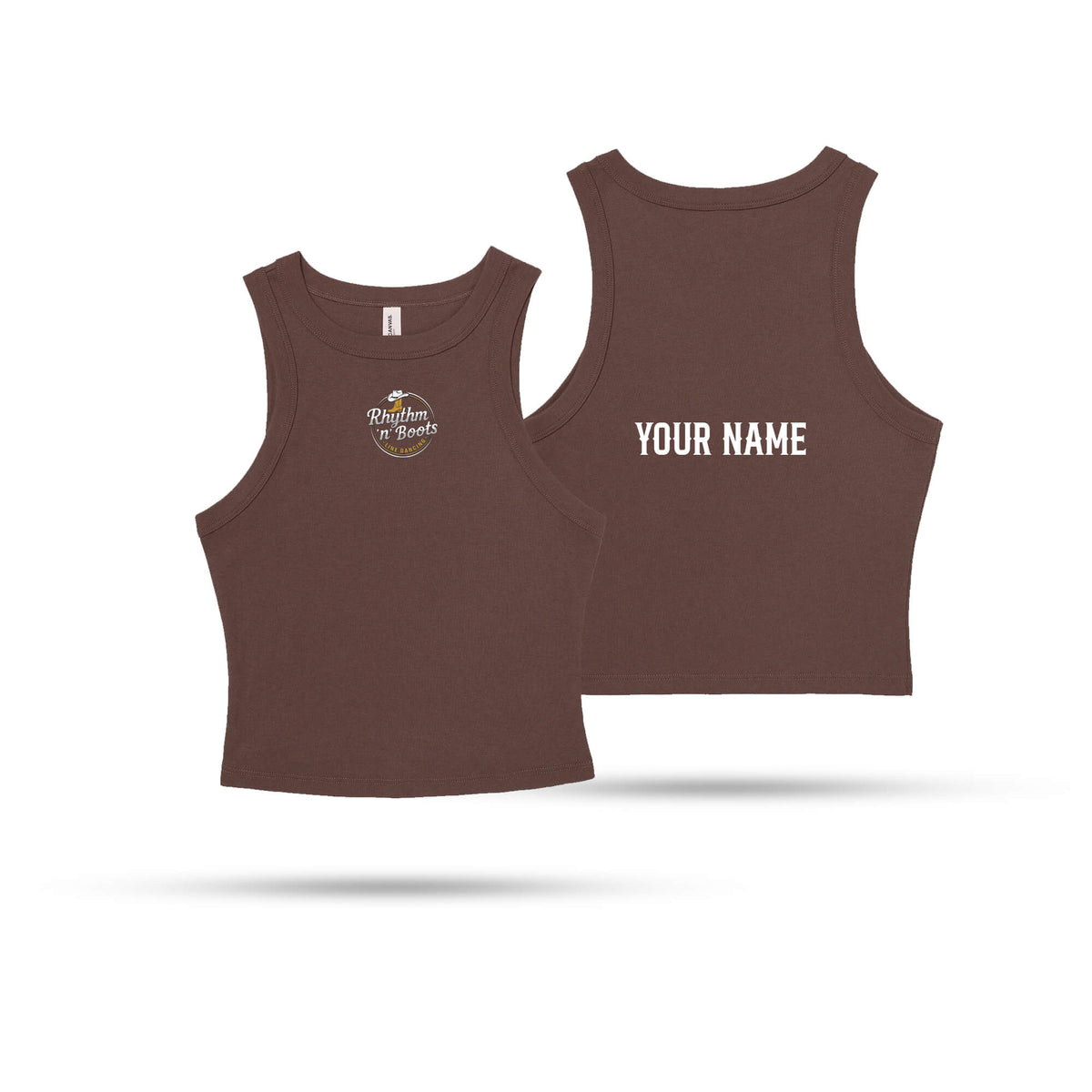Rhythm n Boots Ladies Ribbed Tank Top Chest Logo